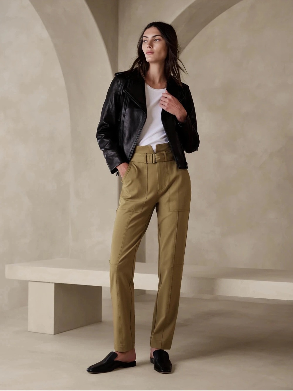 Banana Republic 6L Refined Utility Pant 6 Long Whiskey Brown